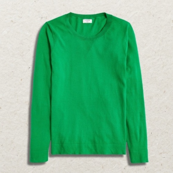 J Crew Sweaters - J. Crew Pullover Sweater Crewneck Design Lightweight Soft Green W Large NWT